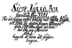Title page of Silte Church Book, 1755-1837