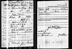 WWI Draft Registration Card of Adolph Julius Frandsen