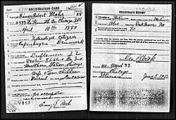 WWI Draft Registration Card of Einar Robert Mohr